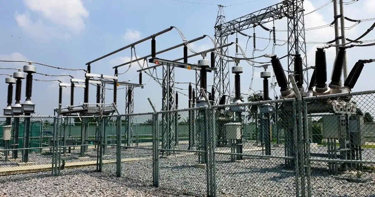 Electrical substation with high-voltage equipment